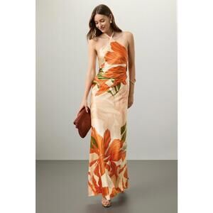 retrofête Multicolored Ester Gown Size M snags and Discoloration